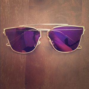 Unbranded Modern Sunglasses Rose Gold and Purple